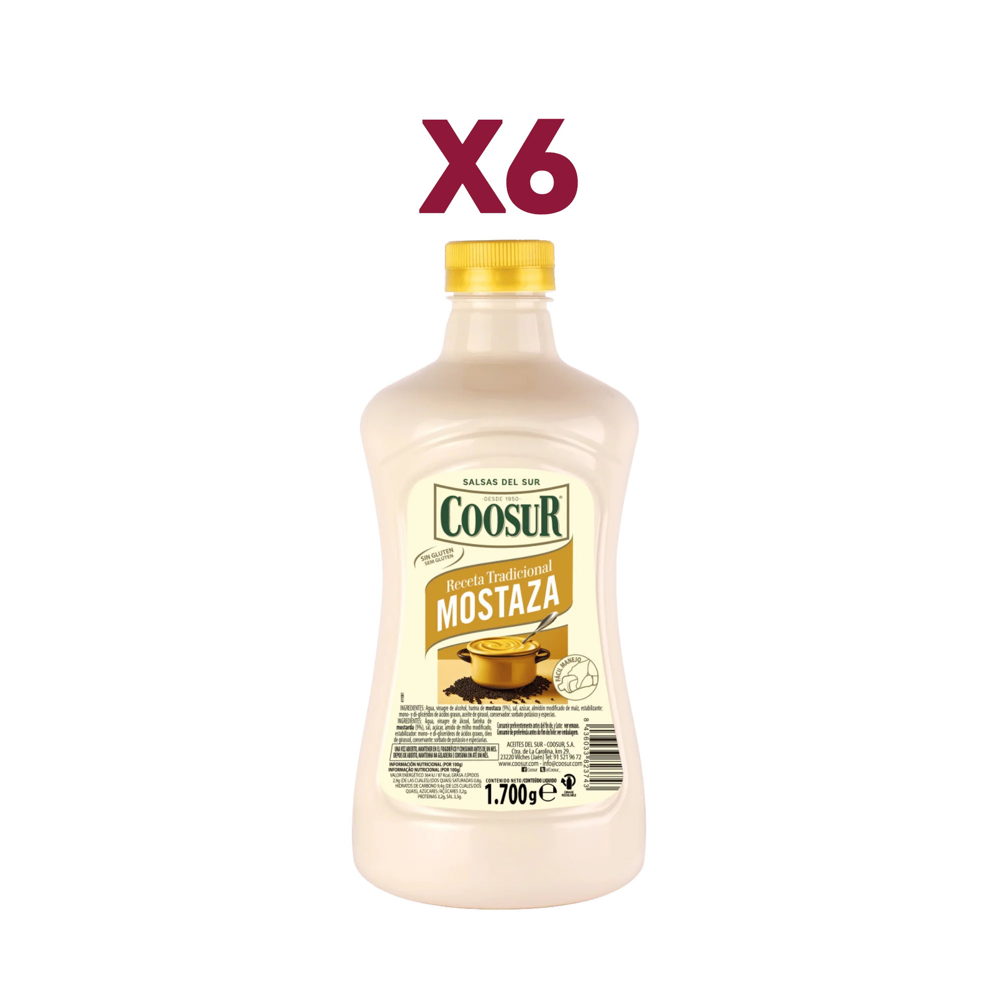 Pack de 6x1700 gr Mostaza Coosur